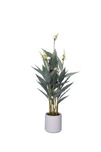 Kunstpflanze Blumenrohr in cremefarbenem Dekotopf CANNA weiß