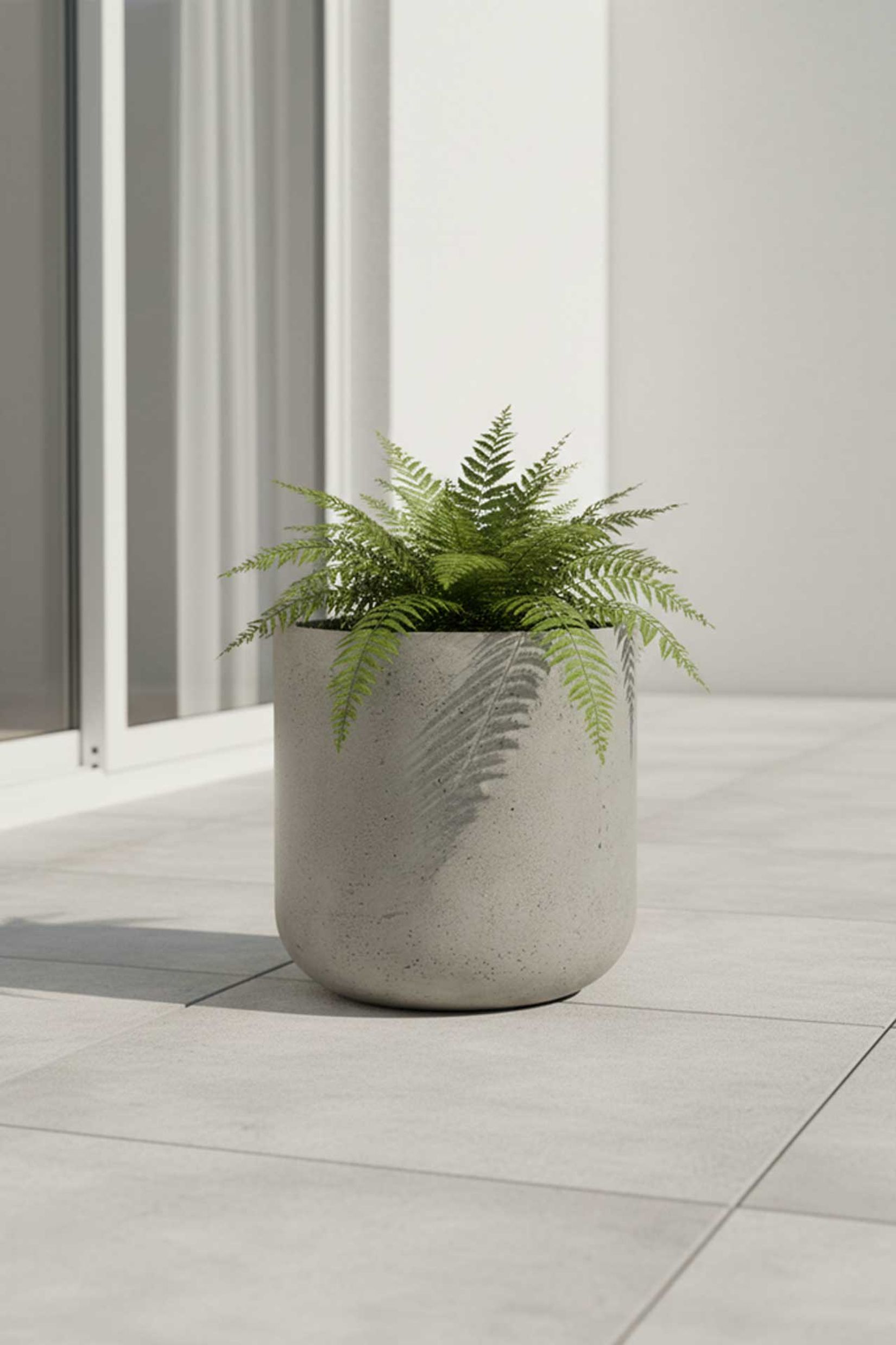 Blumentopf Pflanztopf Fiberglas CHICO Vesuvgrau