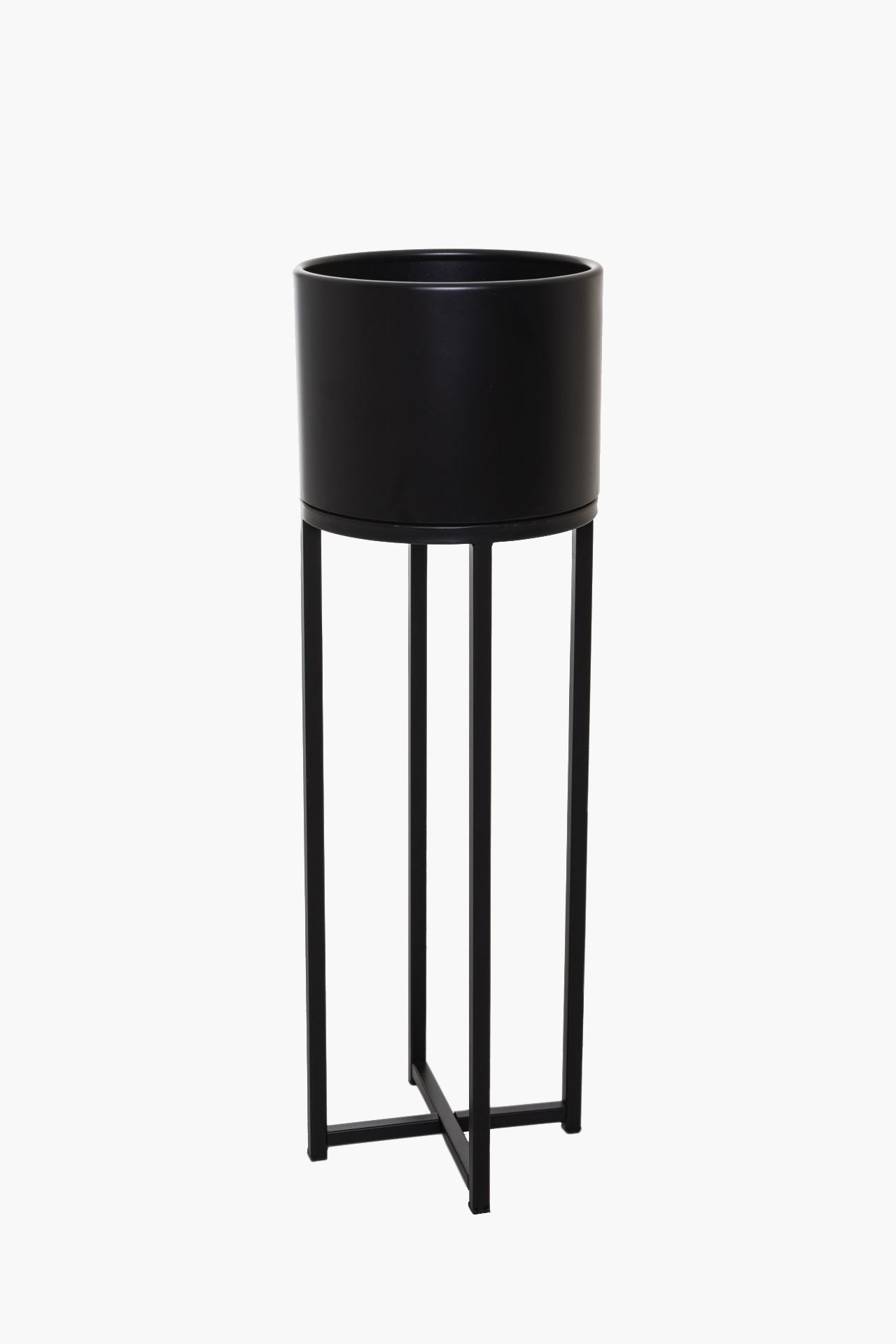 Blumentopf auf Ständer, mit Beinen ELEVATE CROSS Schwarz Matt