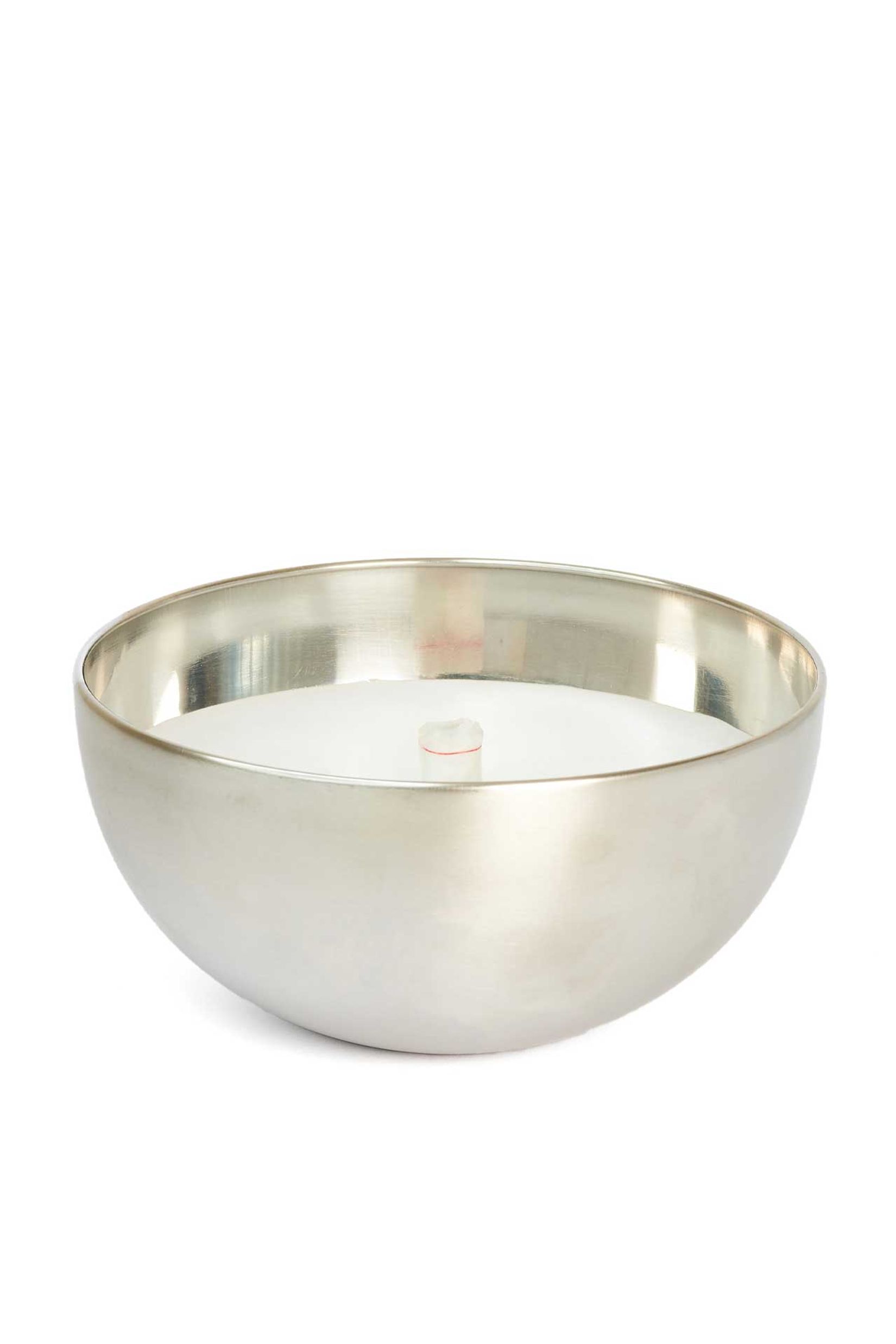 Schale mit Kerze Edelstahl Metall Halbkugel SOPLAR