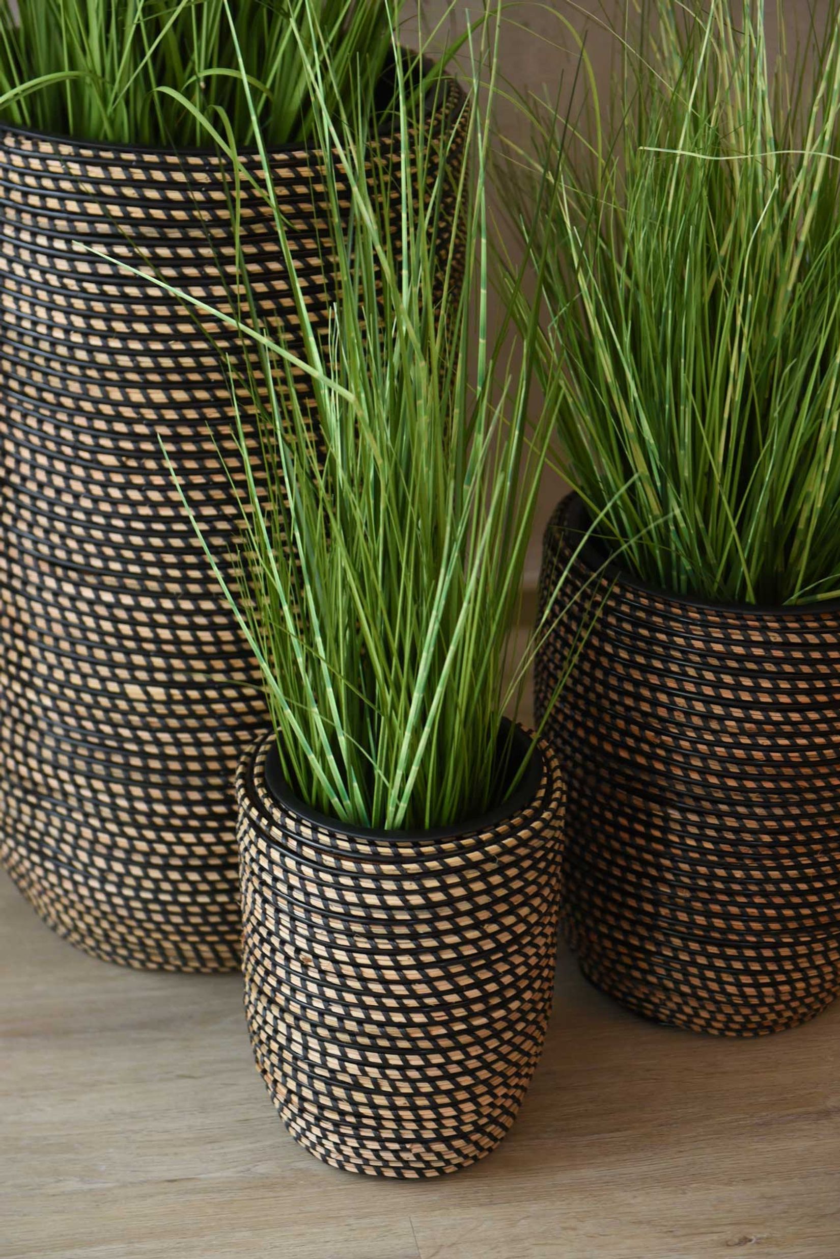 Pflanzkübel Rattan MACETA Schwarz Natur Pflanzkübel Rattan MACETA Schwarz Natur