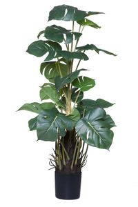 Kunstpflanze künstliche Monstera im Topf Kunststoff MONSTERA