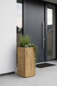 Pflanzkübel Blumenkübel Säule Holz BLOCK Braun