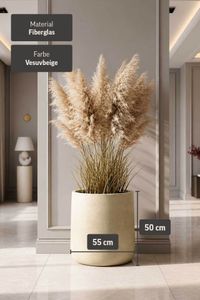 Blumentopf VEKRA Fiberglas 55x50 cm Beige