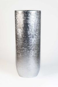 Pflanzgefäß Bodenvase SOLERIO Fiberglas Silber Hochglanz