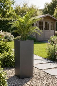 Pflanzkübel Blumenkübel Zink "Block", Anthrazit