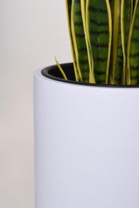 Pflanzgefäß Bodenvase SOLERIO Fiberglas Weiß Matt
