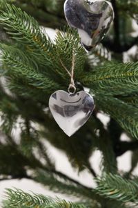 Weihnachtsbaumschmuck Hänger Herz Edelstahl KORAS silber 24 Teile