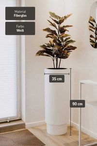 Blumentopf Pflanzkübel ESCADA Fiberglas Weiß Matt