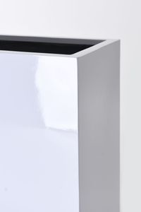 Pflanzkübel Raumteiler Fiberglas "Elemento" 100, Weiß Hochglanz