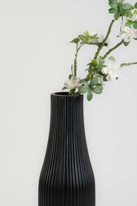 Bodenvase Fiberglas VERTIGO Schwarz Matt 
