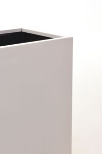 Raumteiler mit Rollen pulverbeschichteter Edelstahl "Elemento" niedrig, Creme Weiß