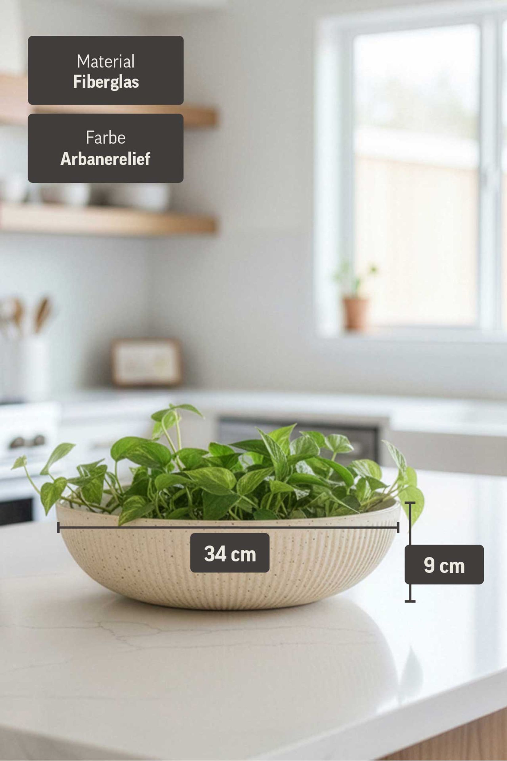 Pflanzschale Blumenschale Fiberglas PLANA Arbanerelief Pflanzschale Blumenschale Fiberglas PLANA Arbanerelief