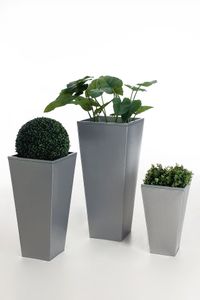 Pflanzkübel Blumenkübel Zink "New Advance", Silber