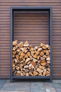 Holzlager für Brenn- und Kaminholz Stahl WOODY Schwarz