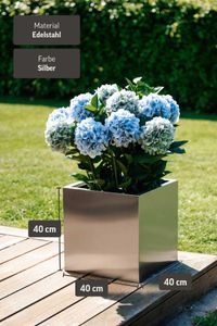 Blumenkübel Pflanzkübel Edelstahl "Block" Würfel, Gebürstet Blumenkübel Pflanzkübel Edelstahl "Block" Würfel, Gebürstet