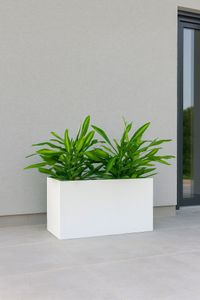 Pflanzkübel Pflanztrog Fiberglas "Maxi", Weiß Matt