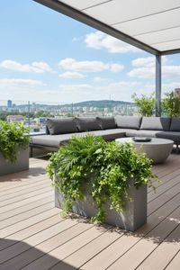 Pflanzkübel Raumteiler Fiberglas Beton-Design Grau ELEMENTO SLIM Pflanzkübel Raumteiler Fiberglas Beton-Design Grau ELEMENTO SLIM