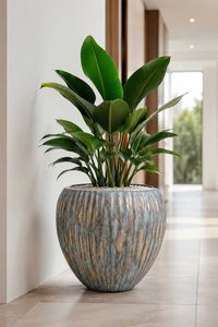 Pflanztopf DRAPER Fiberglas 39x34 cm Grau