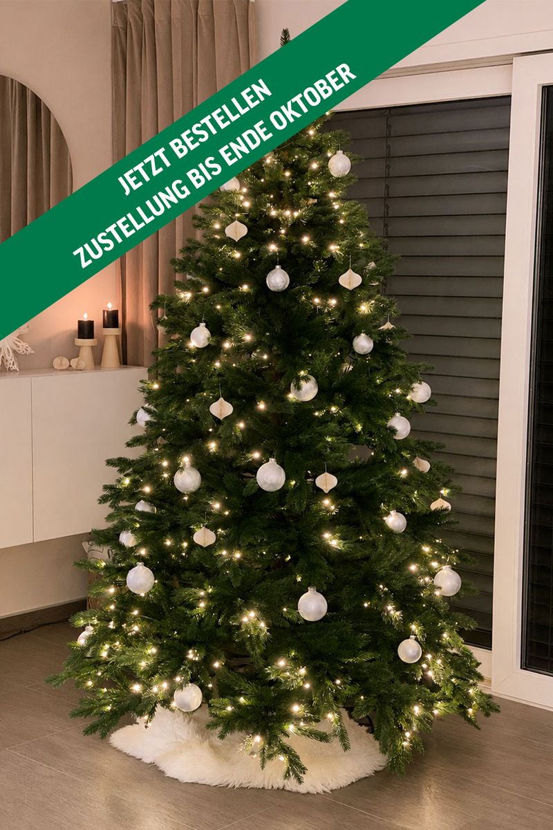 Künstlicher Premium Weihnachtsbaum Nordmanntanne LED, 210 cm hoch | 402101855210