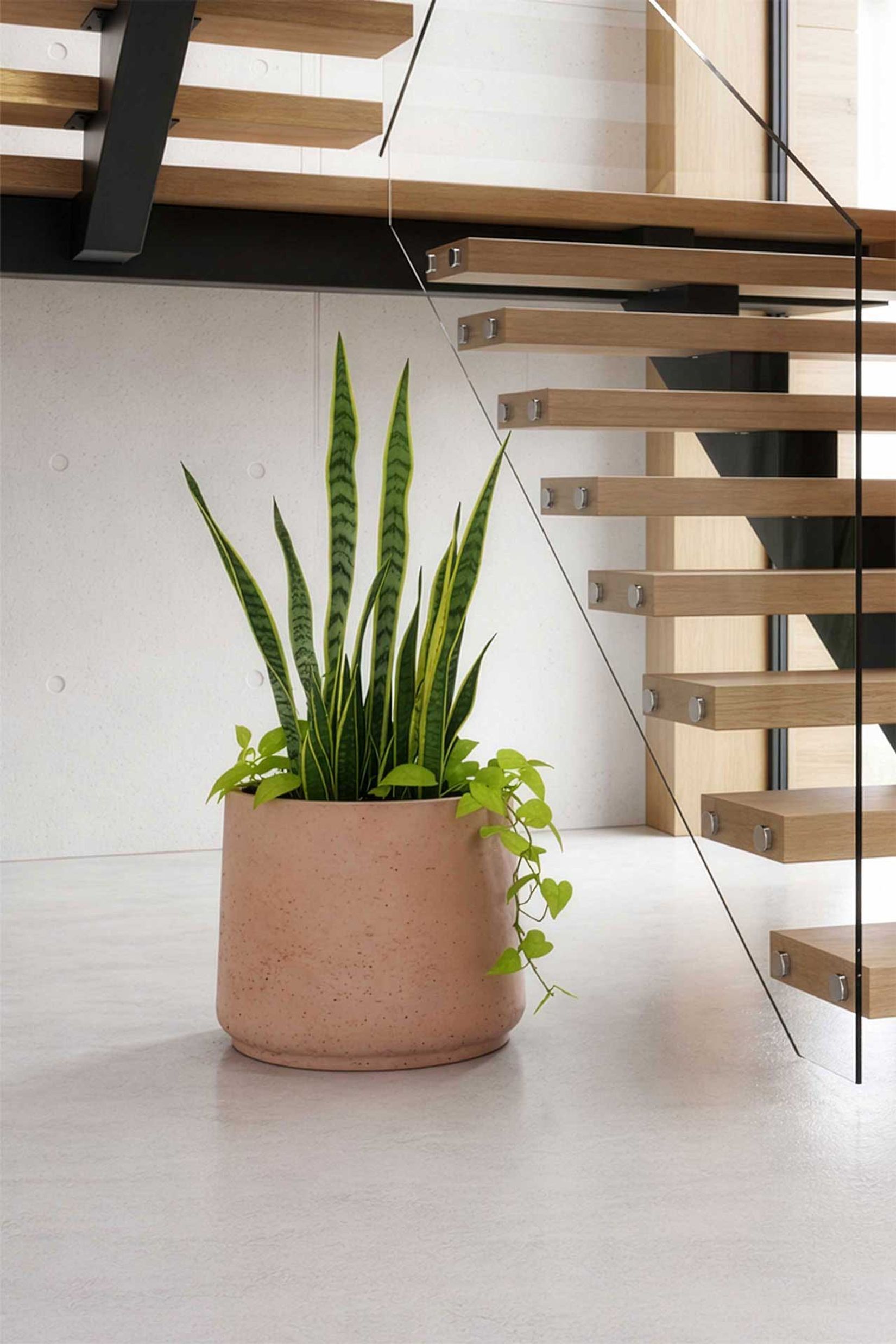 Blumentopf Fiberglas TROPICO Vulkanapricot