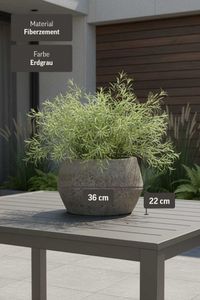 Pflanzkübel Blumentopf Fiberzement BRIGATA Erdgrau