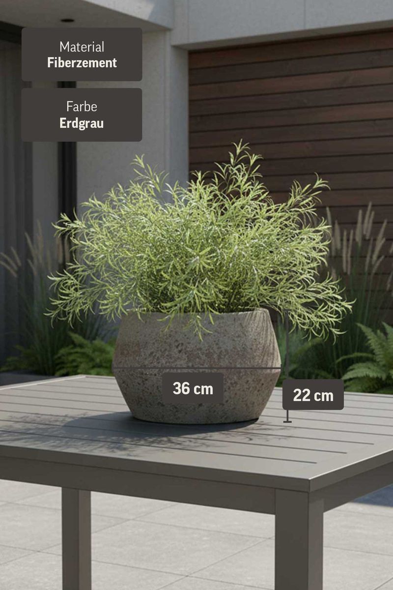 Pflanzkübel Blumentopf Fiberzement BRIGATA Erdgrau | 31031073621
