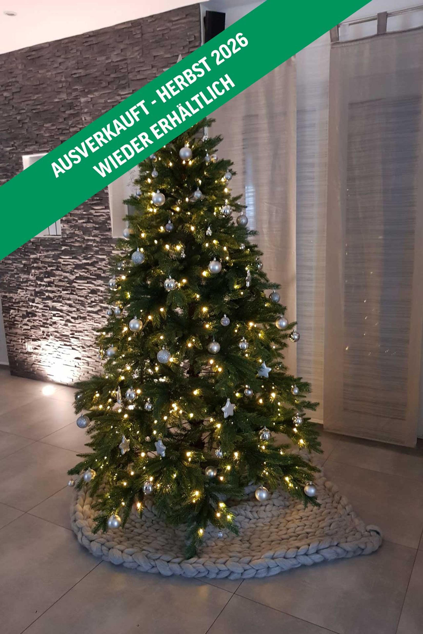 Künstlicher Premium Weihnachtsbaum Nordmanntanne LED, 210 cm hoch