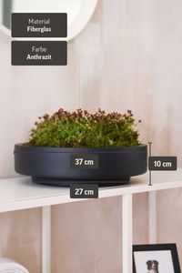 Pflanzschale Dekoschale rund Fiberglas ESCADA LOW Anthrazit