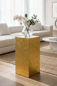 Podest Säule Dekosäule Fiberglas, Gold Hochglanz