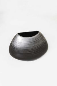 Dekovase CAZU Fiberglas 27x15x21 cm Silber