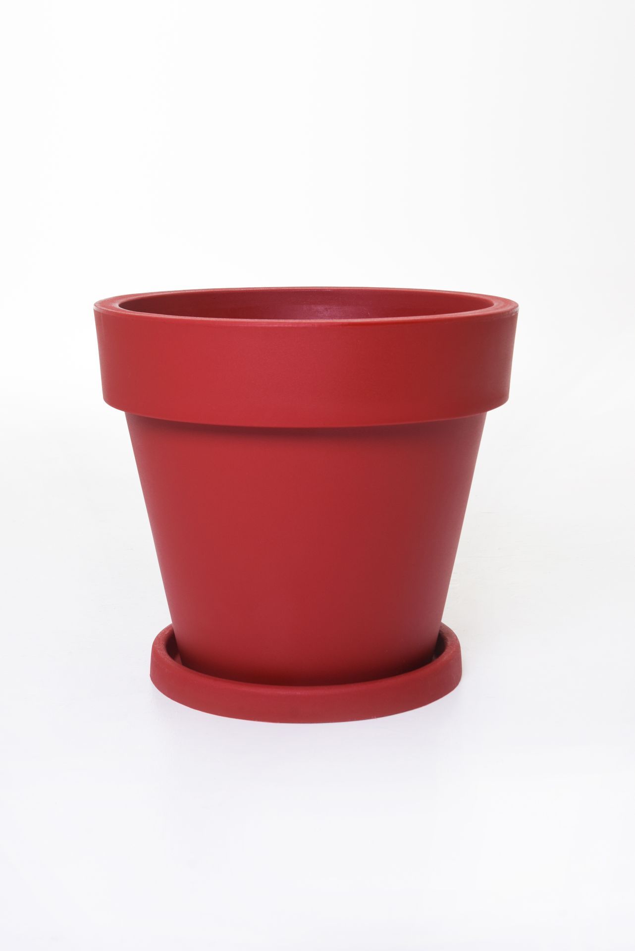 YARDWE Blumentopf-Untersetzer Aus Kunststoff, 10 Stück, Rund, 20 Cm, Rot | Für Balkon & Garten