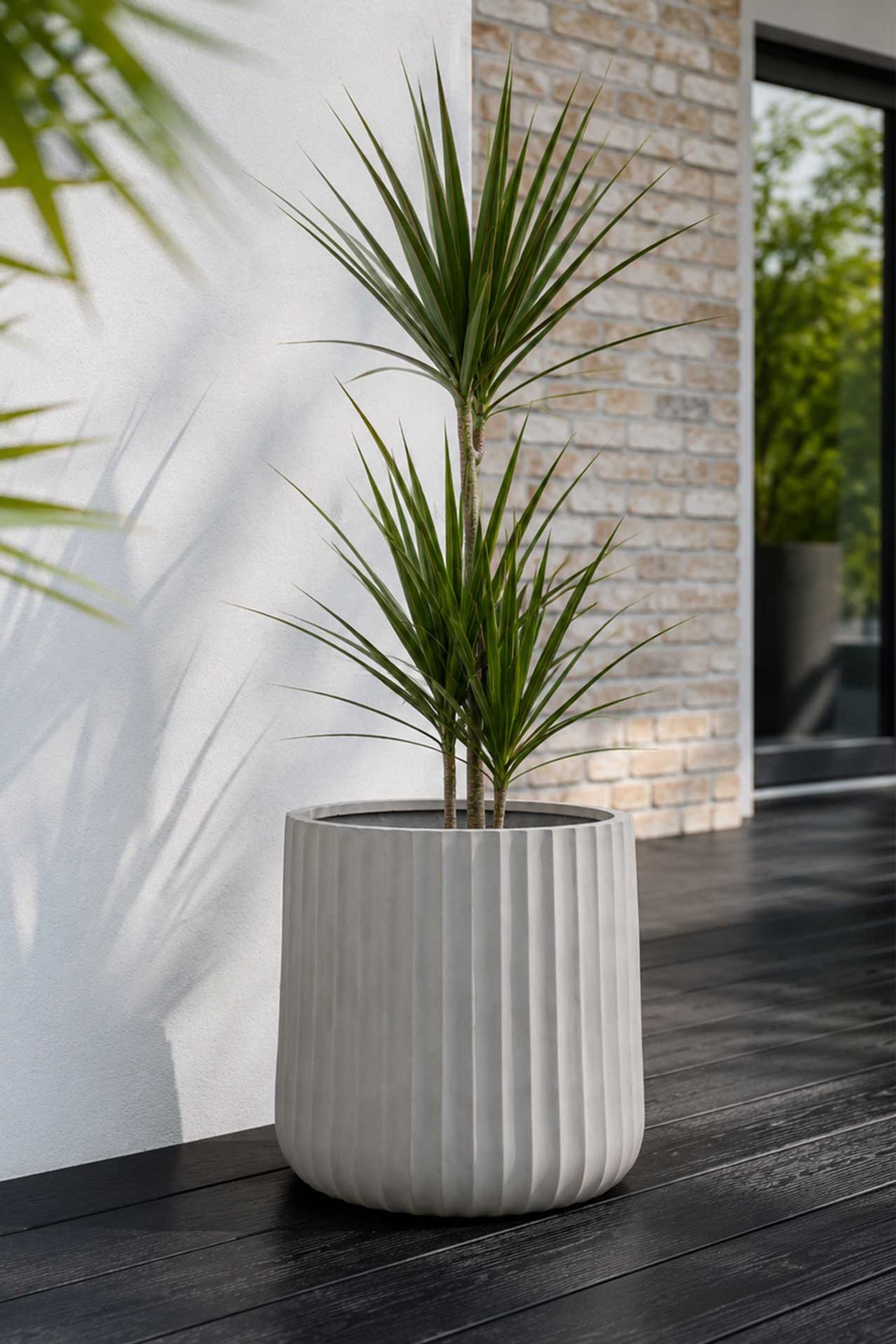 Blumentopf VEKRA ARC Fiberglas 38x40 cm Grau