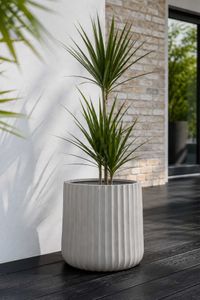 Blumentopf VEKRA ARC Fiberglas 38x40 cm Grau