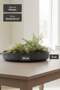 Pflanzschale Dekoschale Fiberglas ORYVEN Skandianthrazit