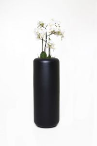 Pflanzgefäß Bodenvase Fiberglas MERA Schwarz Matt