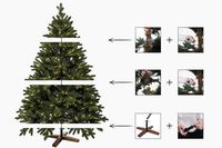 Künstlicher Premium Weihnachtsbaum Nordmanntanne LED, 240 cm hoch