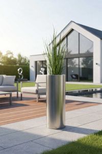 Pflanzkübel Blumenkübel Edelstahl "Estra", Gebürstet