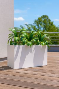 Pflanzkübel Pflanztrog Fiberglas "Maxi", Weiß Matt