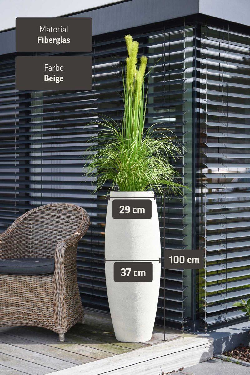 Bodenvase MAGNUM Fiberglas 47x100 cm Beige | 202231081003