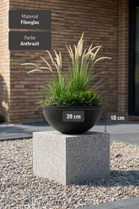 Dekoschale CUENCO Fiberglas 39x18 cm Schwarz
