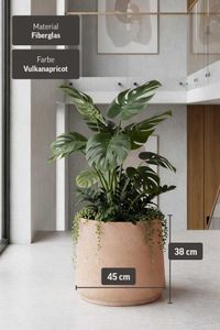 Blumentopf Fiberglas TROPICO Vulkanapricot