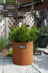 Pflanzkübel Blumenkübel Cortenstahl "New Rondo", Rostbraun