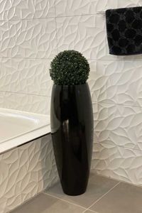 Exklusiver Pflanzkübel Fiberglas "Magnum" Schwarz Hochglanz Exklusiver Pflanzkübel Fiberglas "Magnum" Schwarz Hochglanz