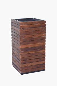 Pflanzkübel Blumenkübel Holz Akazie "Block" Säule, Braun