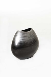 Dekovase CAZU Fiberglas 27x15x21 cm Silber