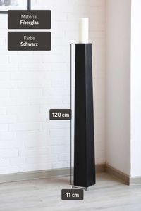 Kerzenständer Standkerzenhalter Fiberglas Schwarz Matt OBELISK
