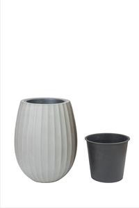Blumentopf BALAO ARC Fiberglas 39x50 cm Grau