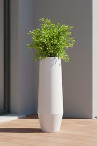 Pflanzkübel Bodenvase Fiberglas BERBELO Weiß Matt