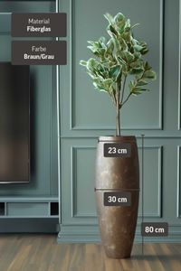 Bodenvase Blumenkübel Fiberglas MAGNUM Quarzgrau